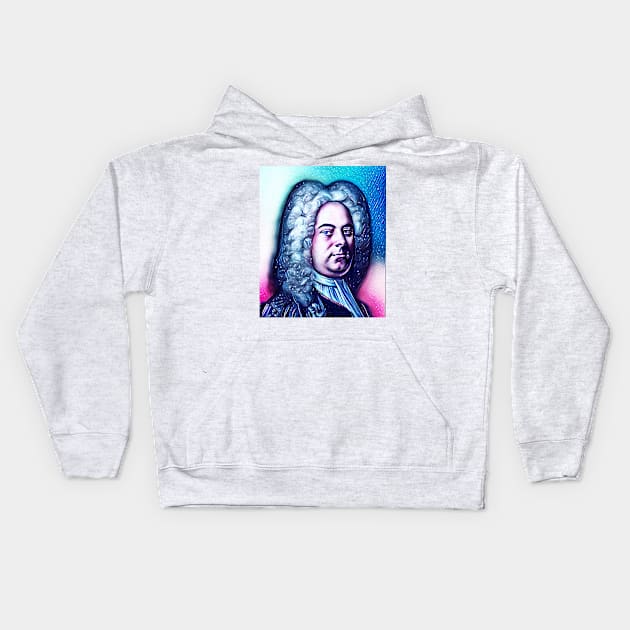 George Frideric Handel Snowy Portrait | George Frideric Handel Artwork 11 Kids Hoodie by JustLit